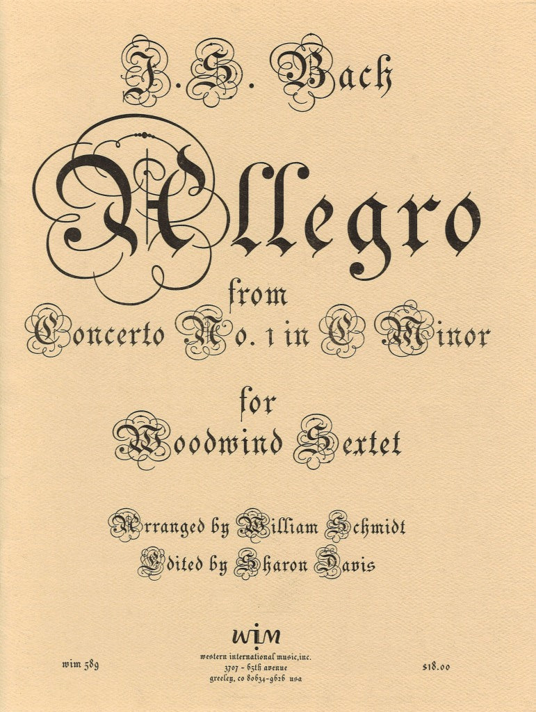 Bach, Allegro from Concerto BWV 1060 (Western International Music)