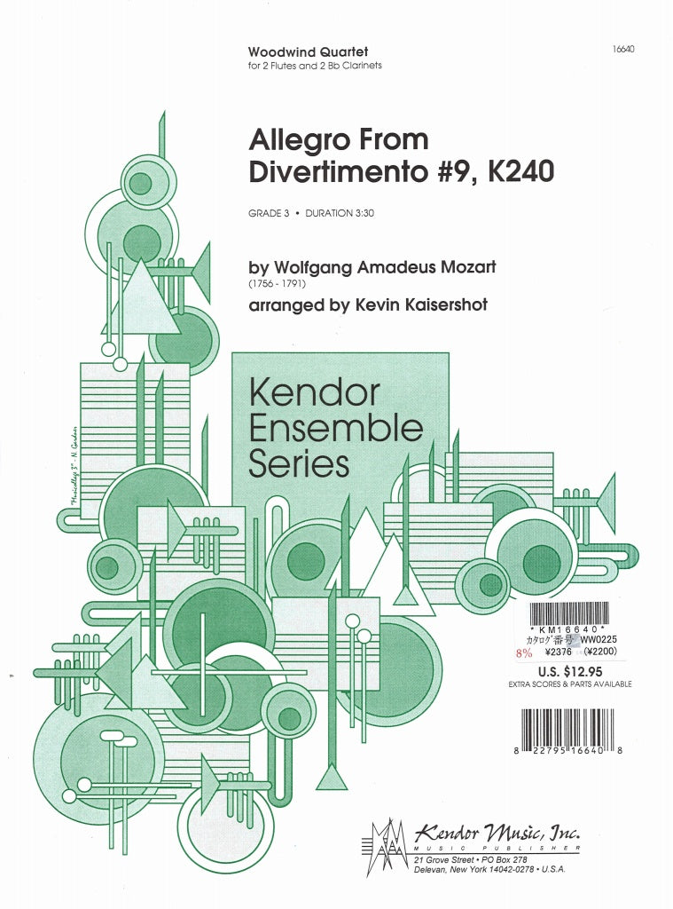 Mozart, Divertimento No. 9 K 240 Allegro (Kendor)