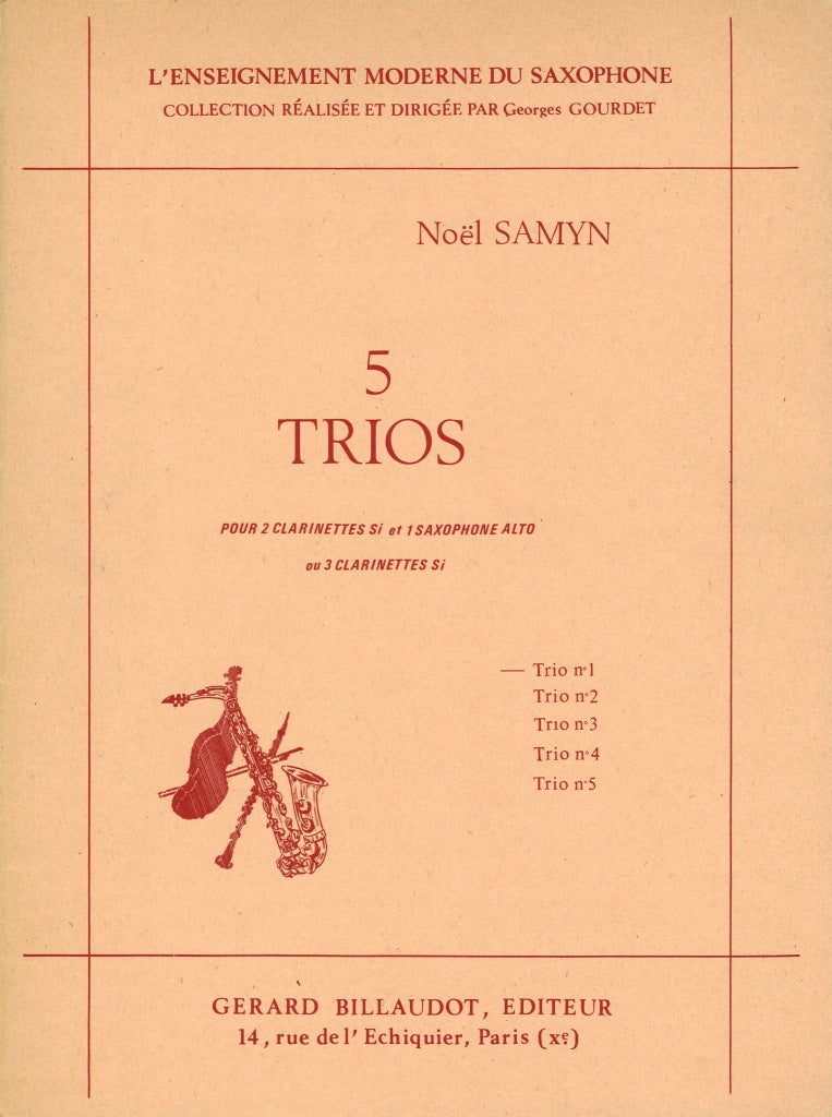 Samyn, Trio No. 1 (2BbCl,ASax/BbCl) (Billaudot)