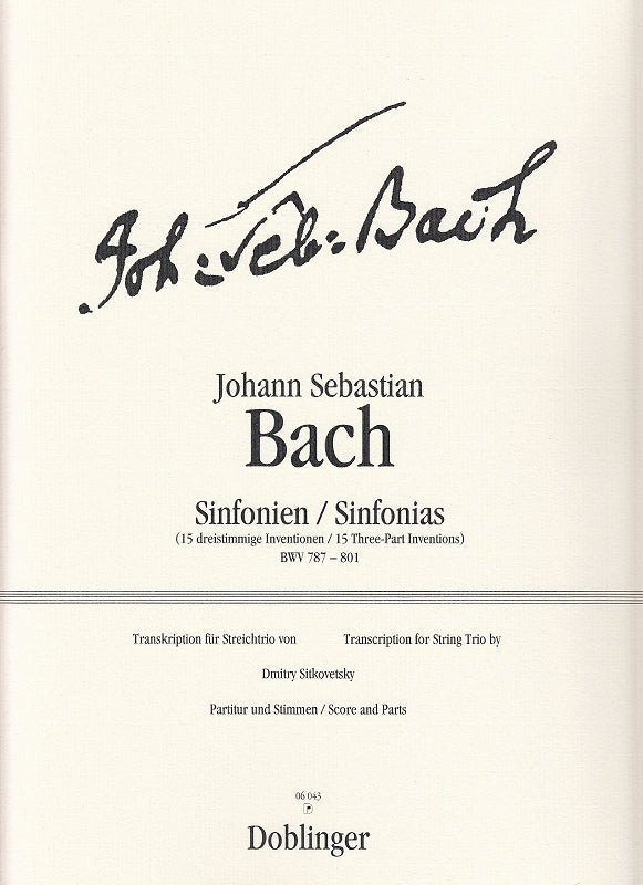 Bach, Sinfonien BWV 787-801 (Vn,Va,Vc) (Doblinger)
