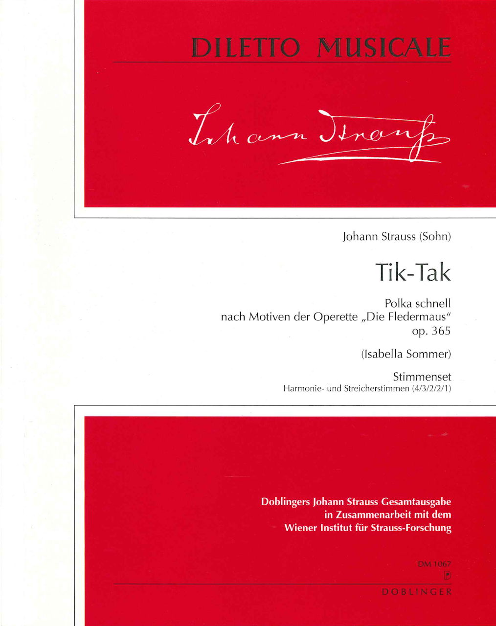 Strauss,J., Tik-Tak. Polka schnell Parts (Doblinger)