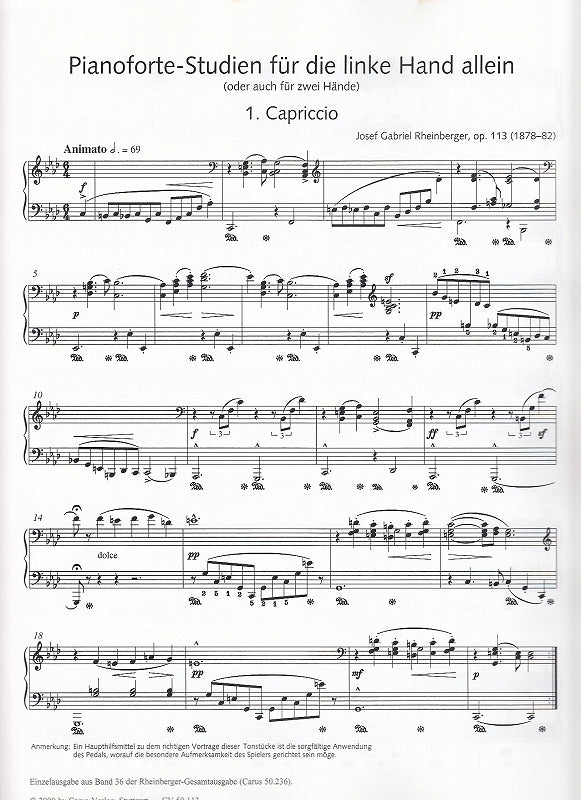 Rheinberger, Studien fur die LH op. 113 (Carus)