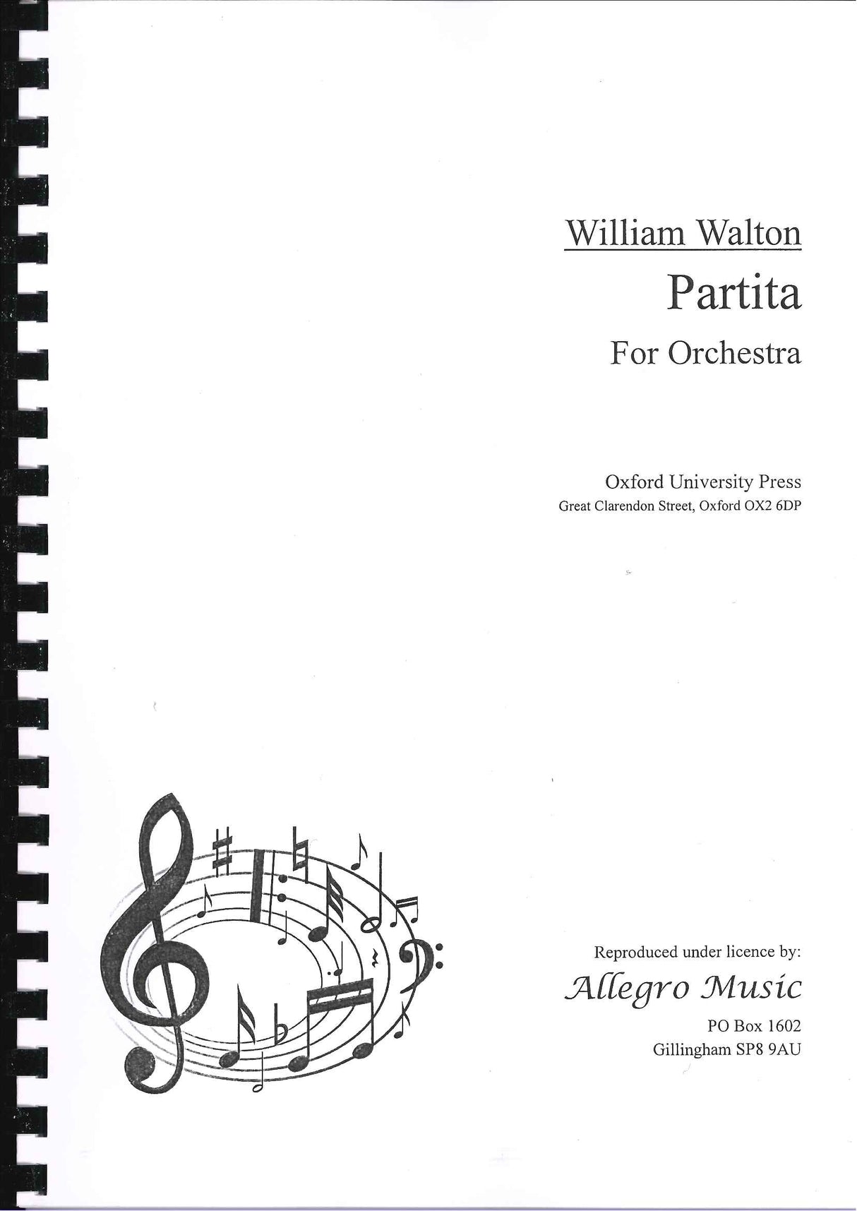 Walton, Partita for Orchestra (Oxford University Press/Allegro Music)