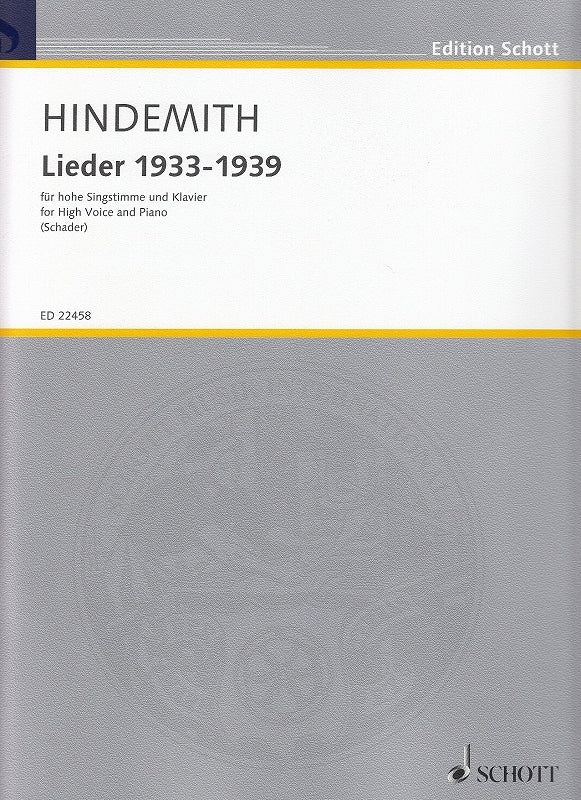 Hindemith, Lieder 1933-1939 [G] (Schott)