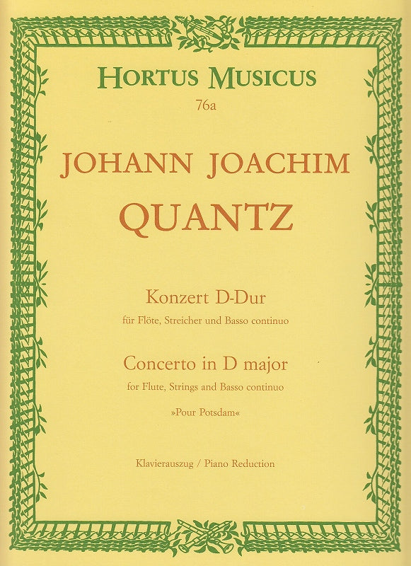Quantz, Concerto in D, pour Potsdam (Barenreiter)