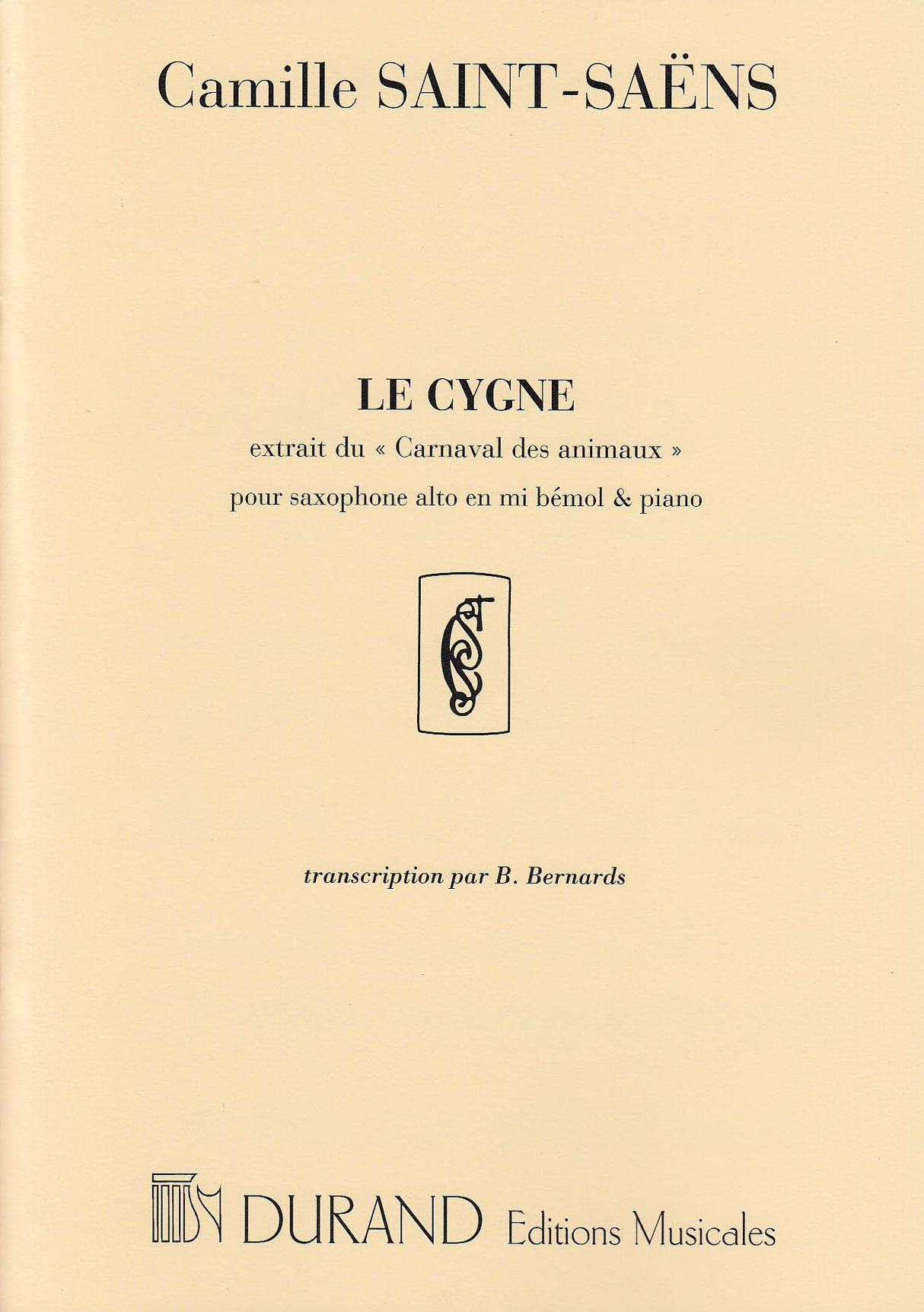 Saint-Saens, Cygne (ASax,Pf) (Durand)