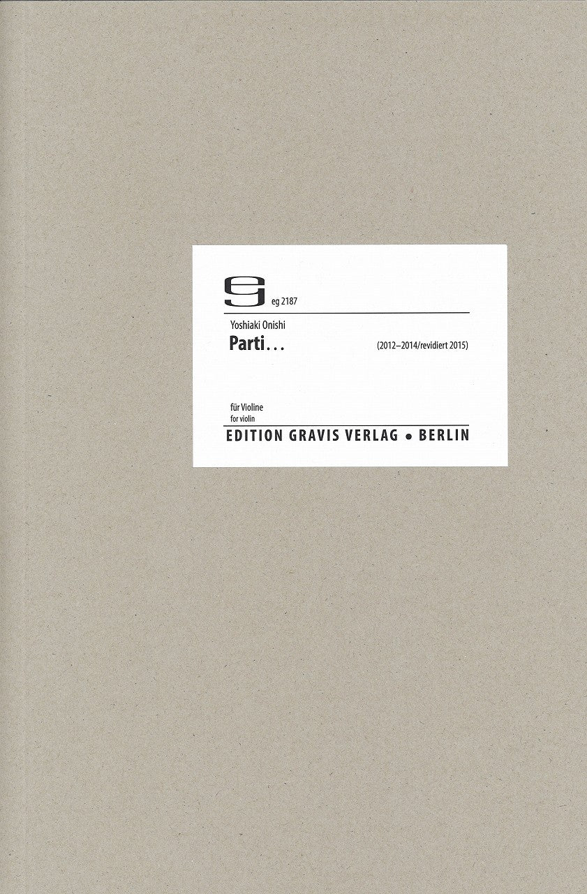 Onishi, Parti... for violin (Gravis)