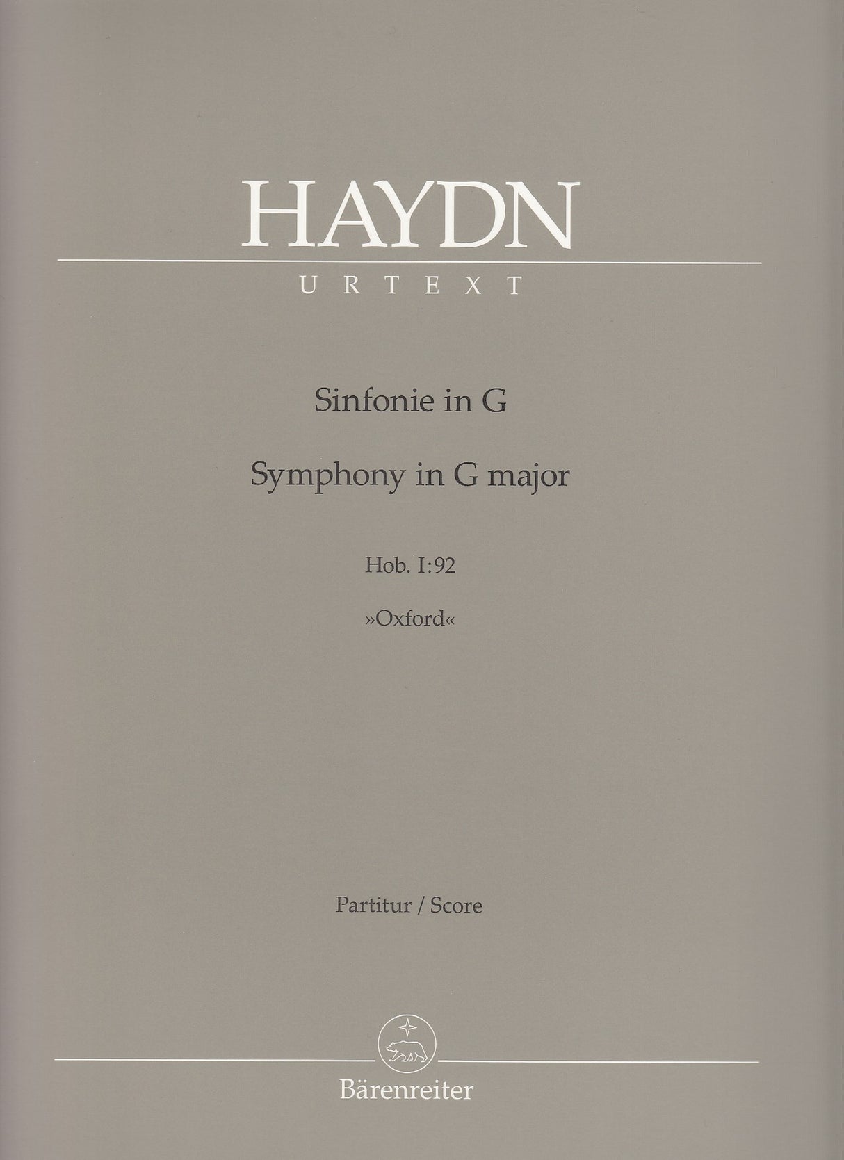 Haydn, Symphony No. 92 Full Score (Barenreiter)