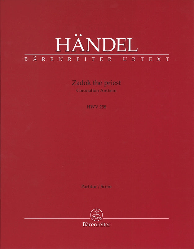 Handel, Zadok the Priest Full Score (Barenreiter)