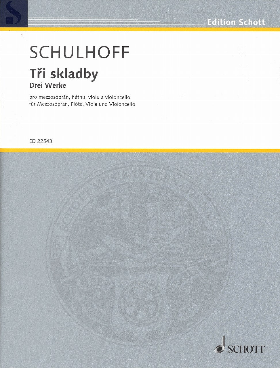 Schulhoff, 3 Werke (Mez,Fl,Va,Vc)[Cz/G] (Schott)