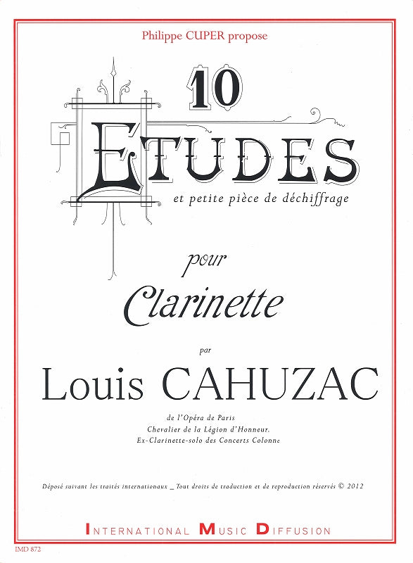 Cahuzac, 10 Etudes (IMD (International Music Diffusion))