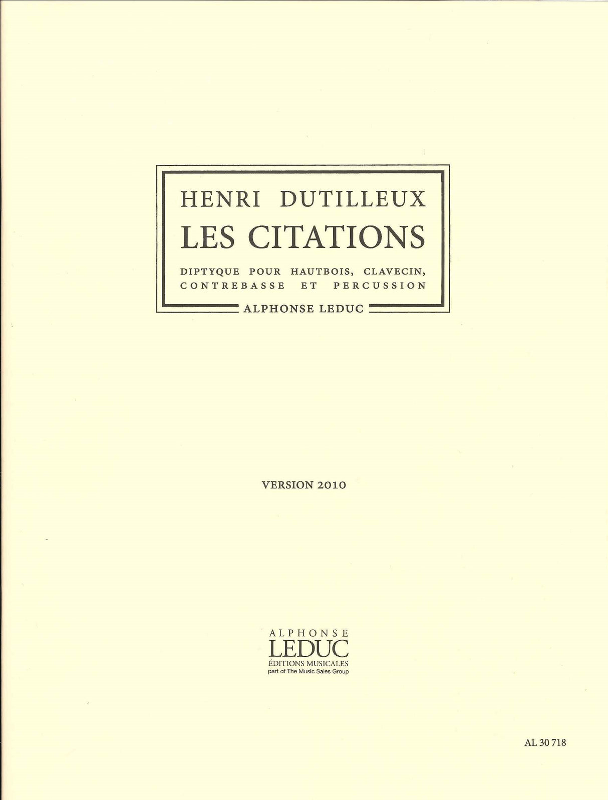 Duitilleux, Citations (ver. 2010) Score (Leduc)