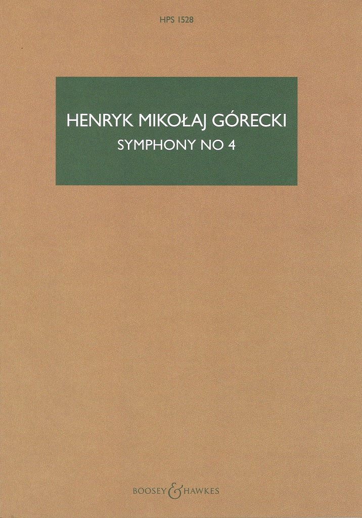 Gorecki, Symphony No. 4 Tansman Episodes (Boosey)