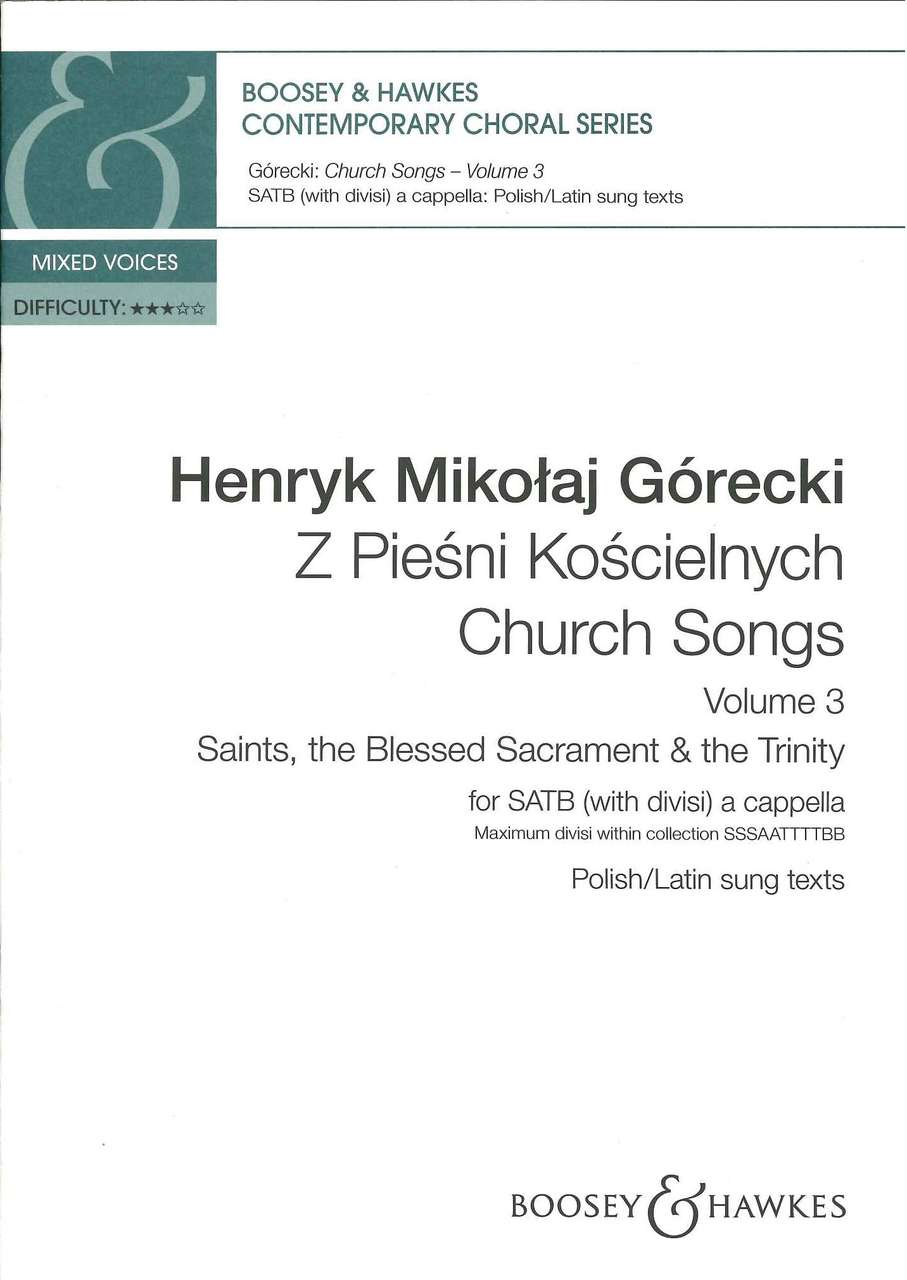 Gorecki, Church Songs 3 (SATB) [Pol/L] (Boosey)