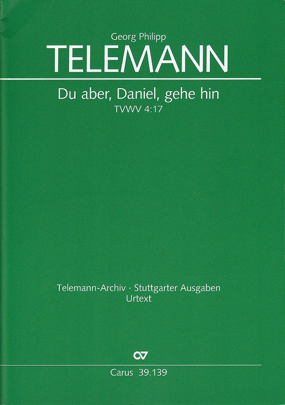 Telemann, Du aber, Daniel Full Score (Carus)