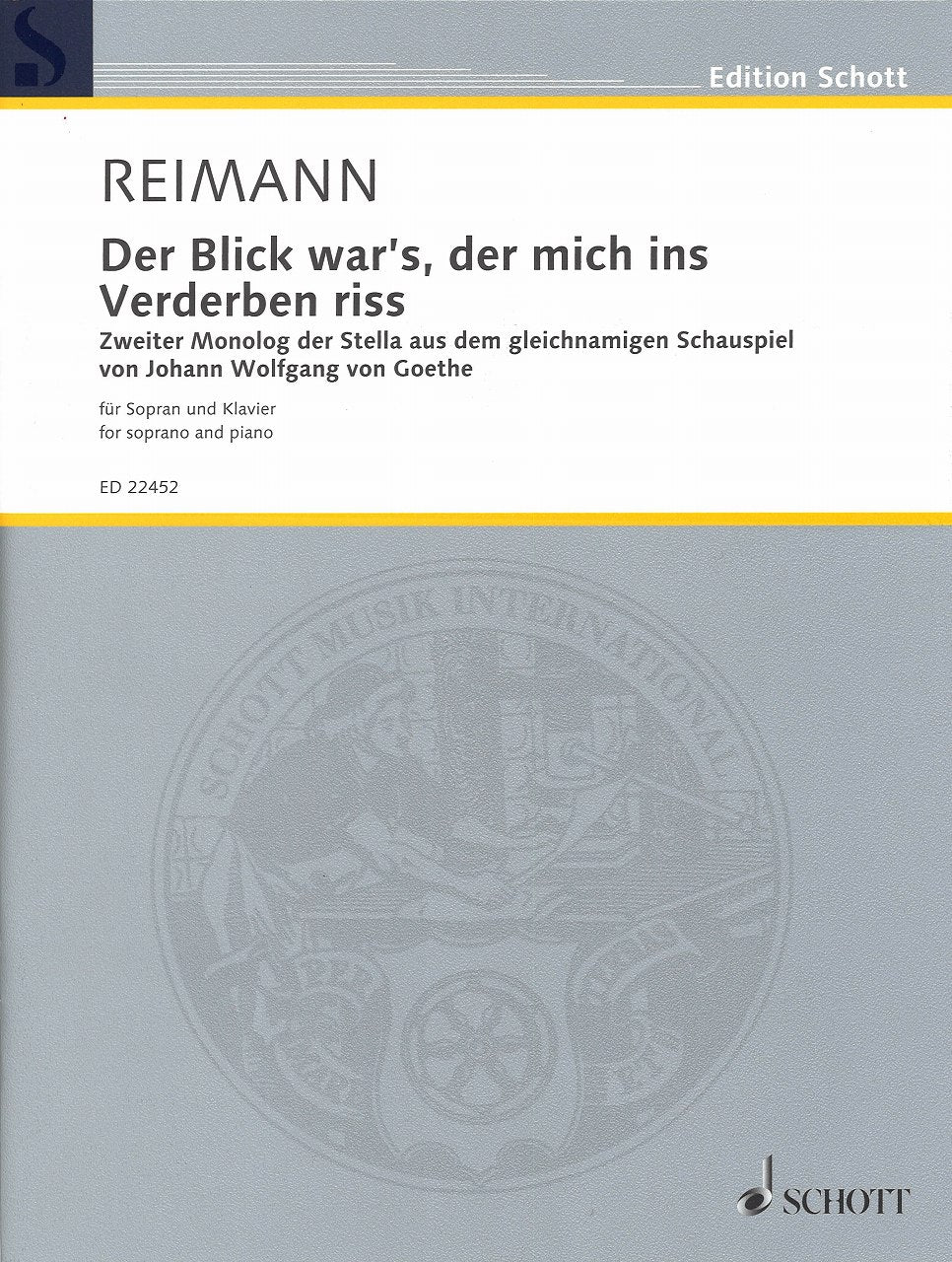 Reimann, Blick war's, der mich ins Verde (Schott)