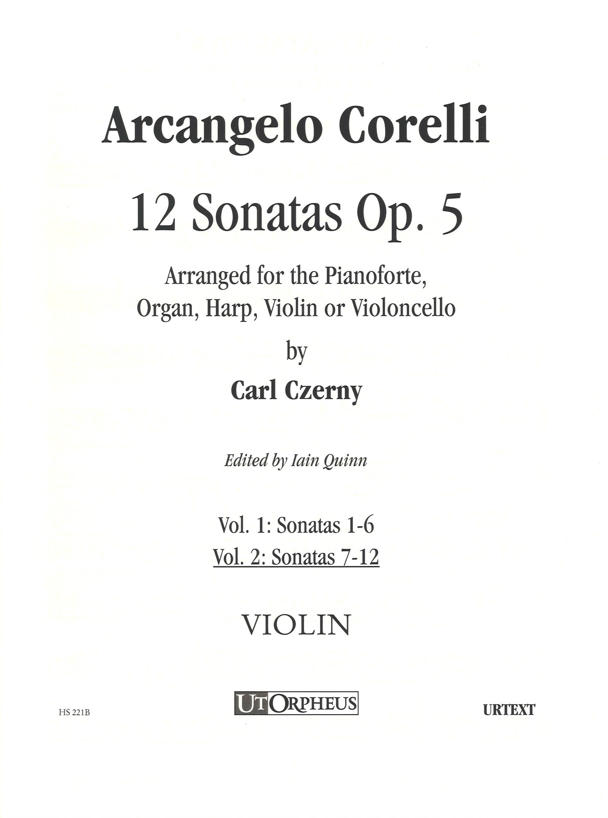 Corelli/Czerny, Sonatas op. 5/7-12 Parts (Ut Orpheus)