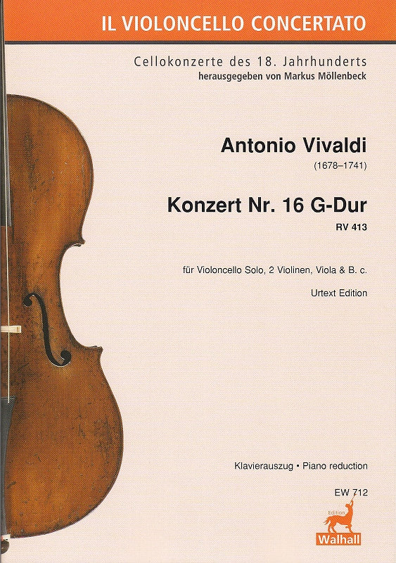 Vivaldi, Concerto in G, RV 413 (Vc,Pf) (Walhall)