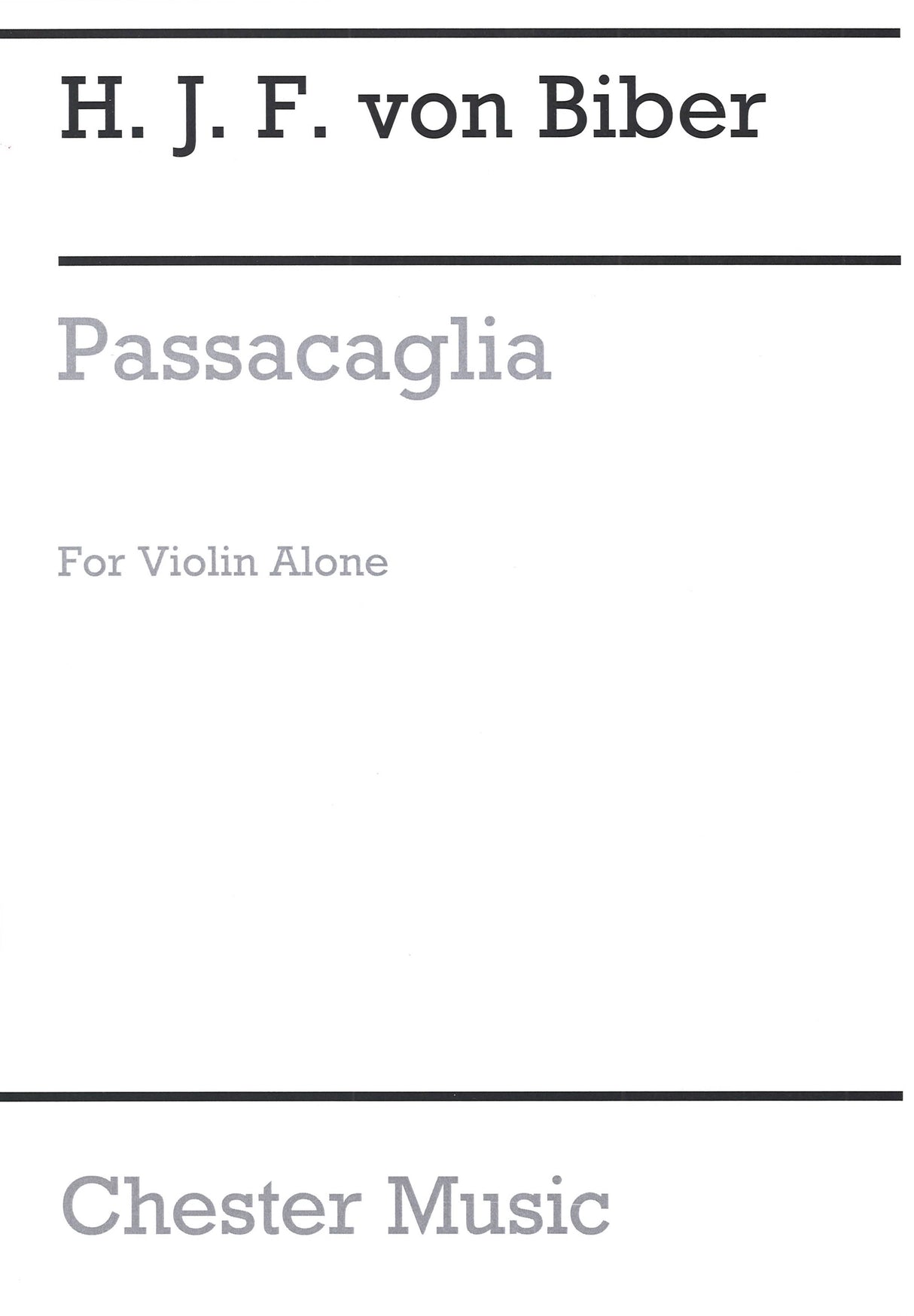 Biber, Passacaglia (Rostal) (Chester)