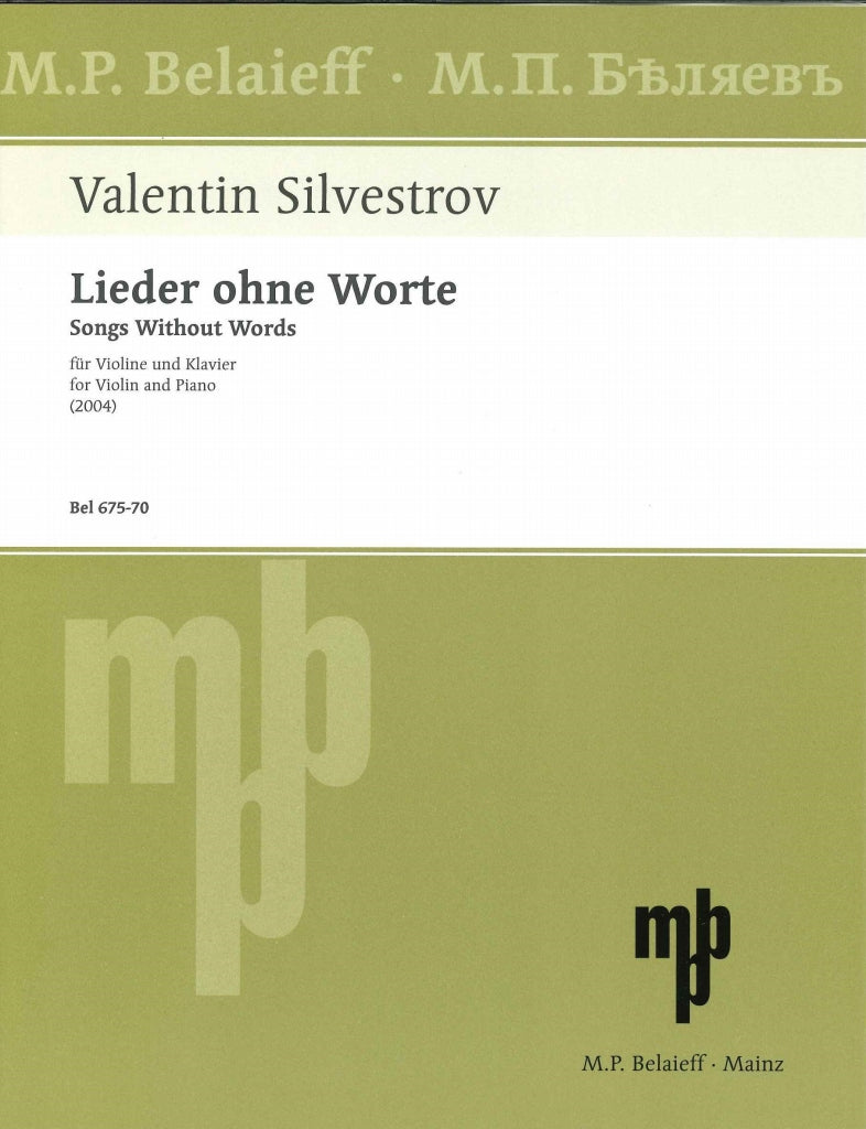 Silvestrov, Lieder ohne Worte (Belaieff)