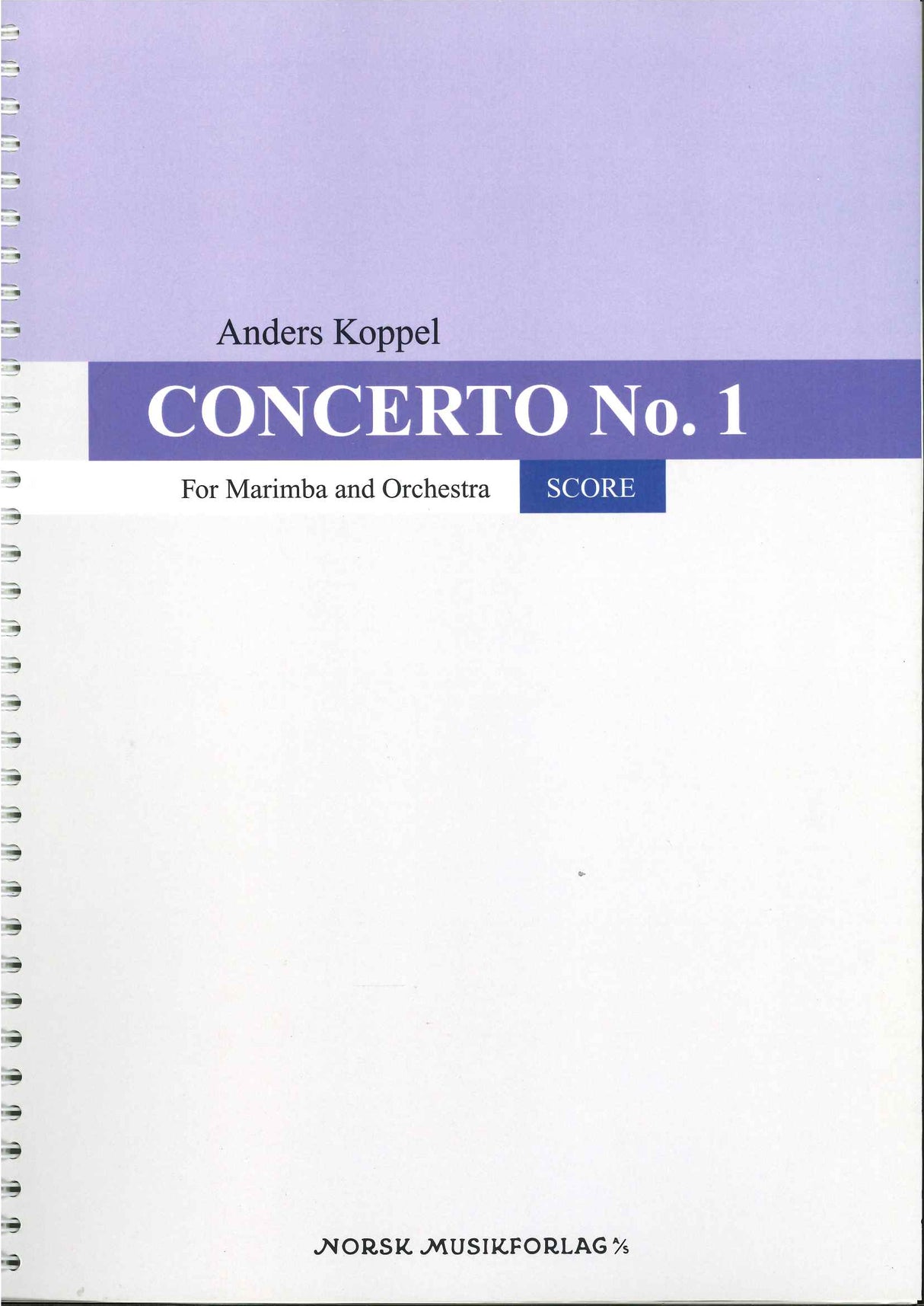 Koppel, Concerto for Marimba No. 1 (2015 (Norsk)
