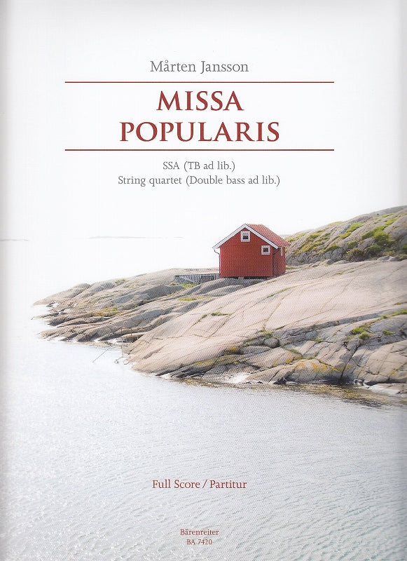 Jansson, Missa Popularis: Full Score (Barenreiter)