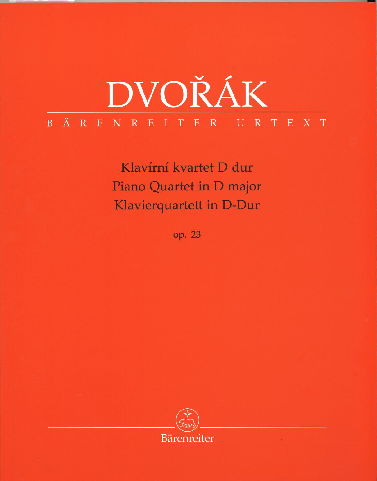 Dvorak, Piano Quartet op. 23 in D, B 53 (Barenreiter)