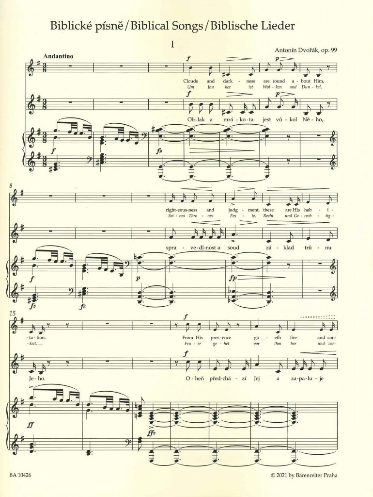 Dvorak, Biblical Songs op. 99 (L) Cz/E/G (Barenreiter)