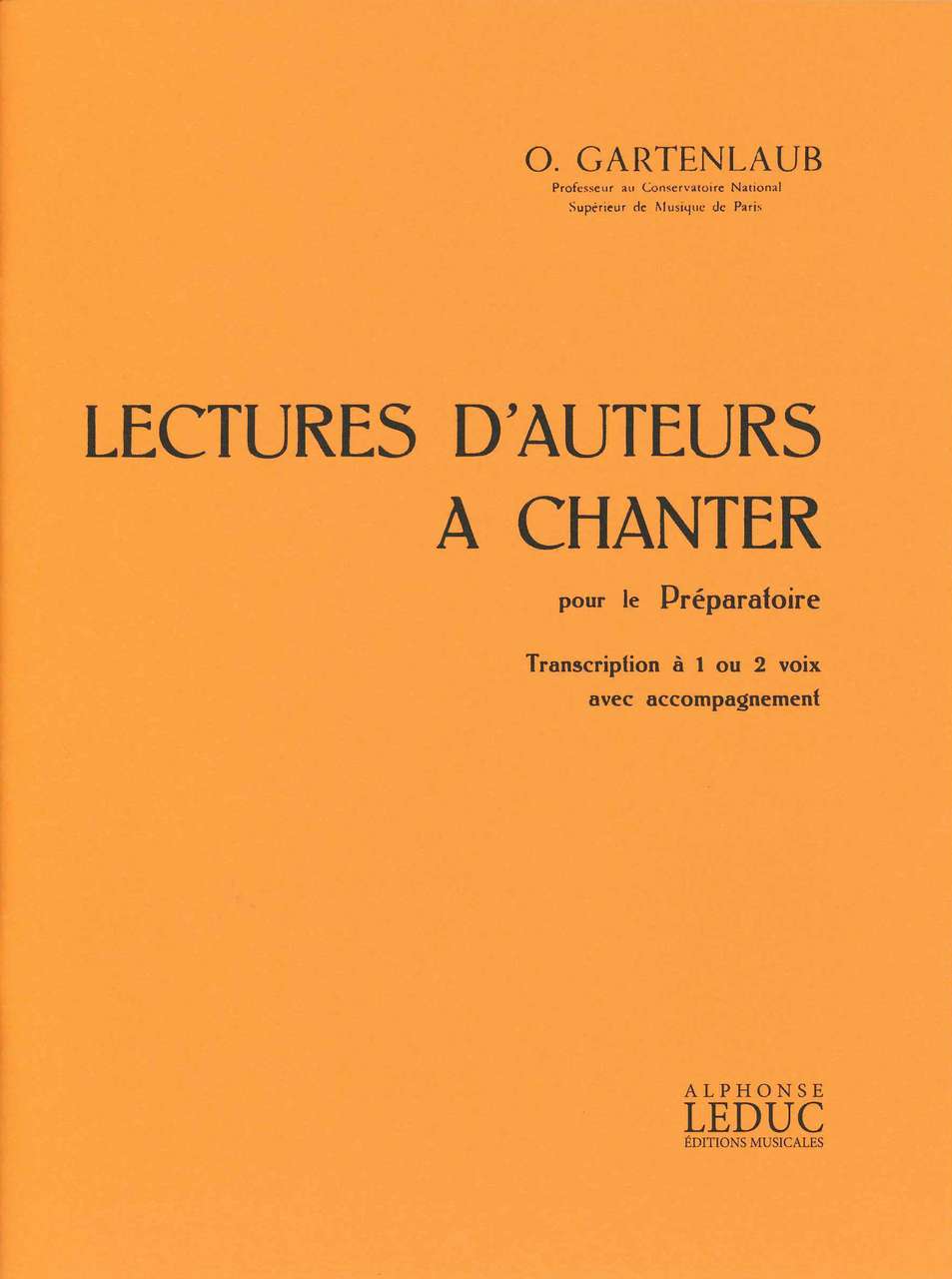 Gartenlaub, Lectures d'auteurs Preparat. (Hamelle)
