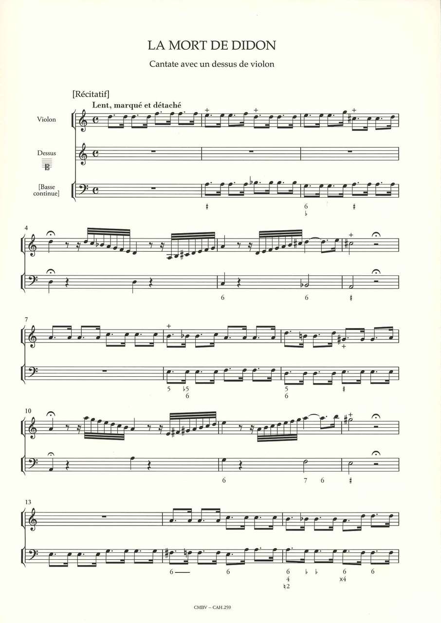 Monteclair, Mort de Didon, cantate (Centre de musique baroque de Versailles)