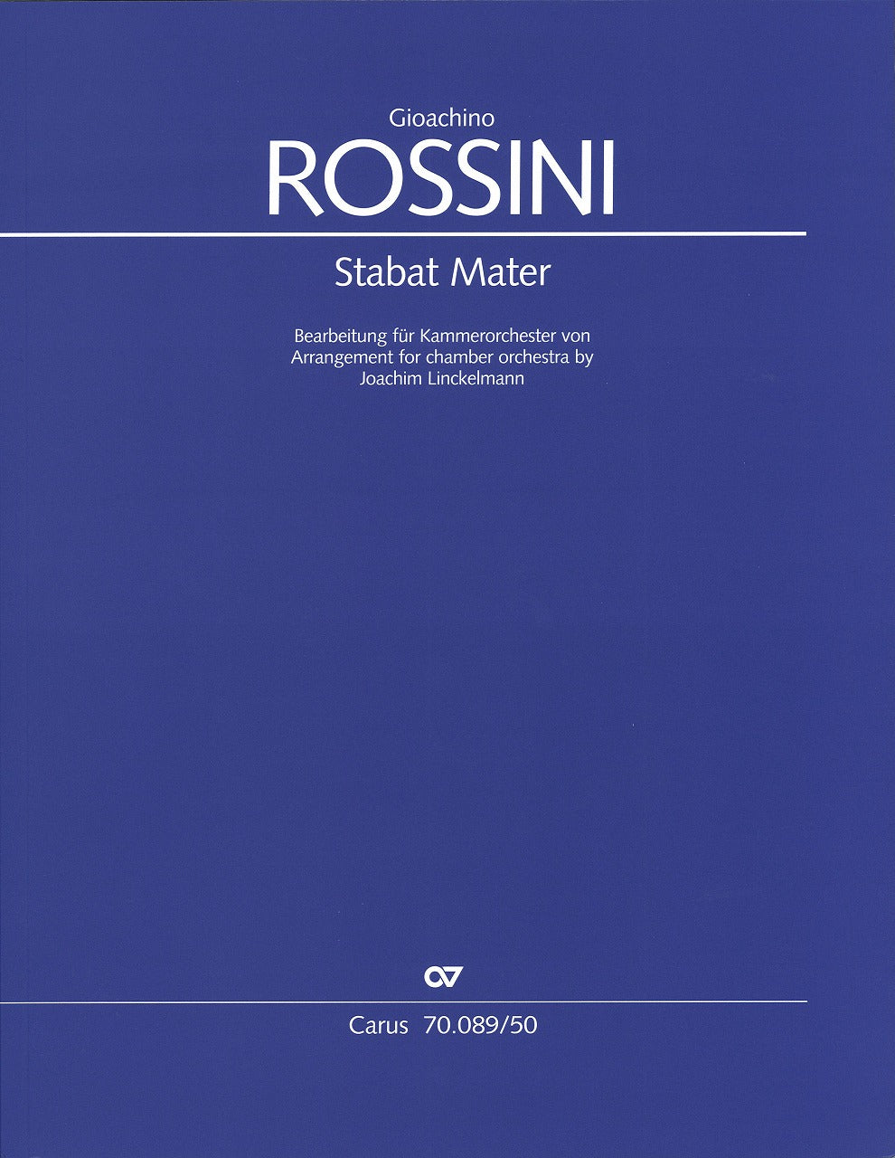 Rossini, Stabat Mater (ChbrOrch) Score (Carus)