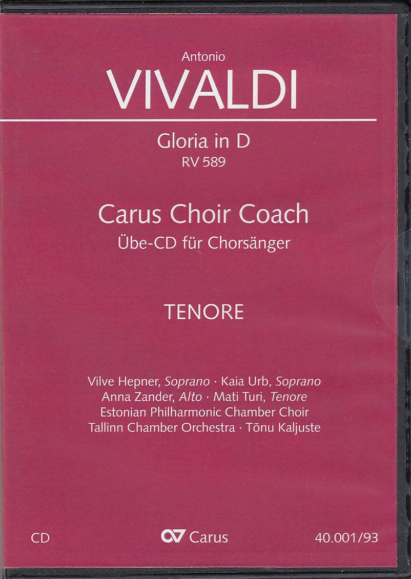 Vivaldi, Gloria RV 589: Lesson CD Tenor (Carus)