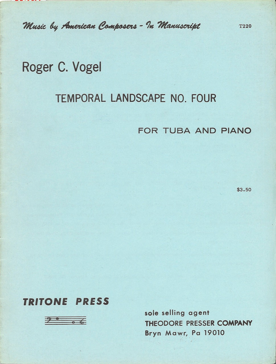 Vogel, Temporal Landscape No. 4 (Tritone Press/Theodore Presser)