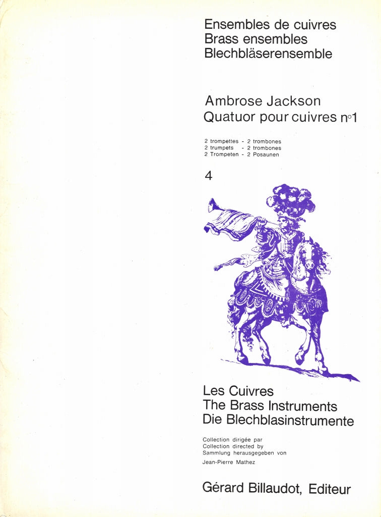 Jackson, Quatuor pour cuivres No. 1 (Billaudot)