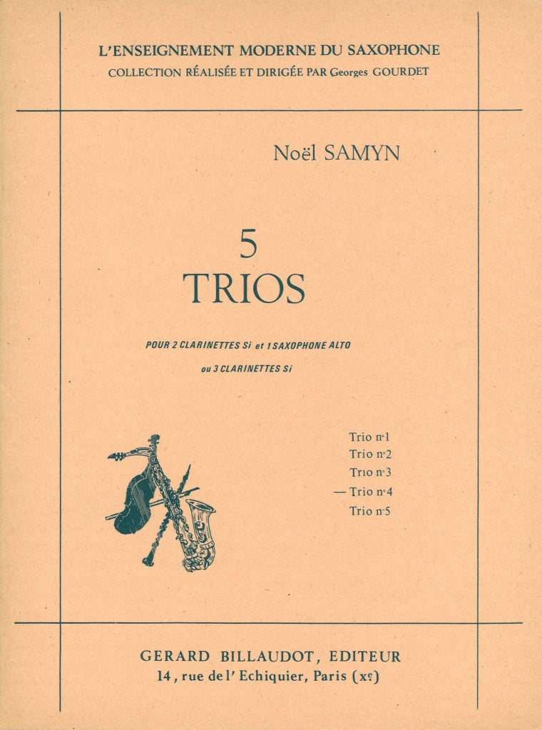 Samyn, Trio No. 4 (2BbCl,ASax/BbCl) (Billaudot)