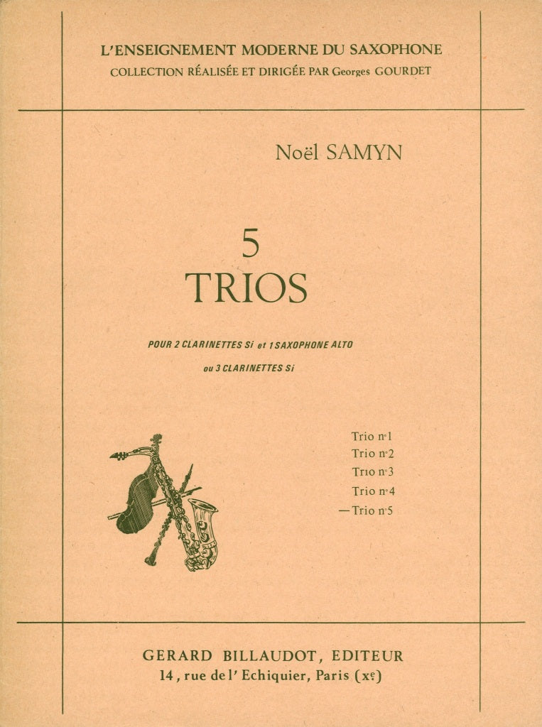 Samyn, Trio No. 5 (2BbCl,ASax/BbCl) (Billaudot)