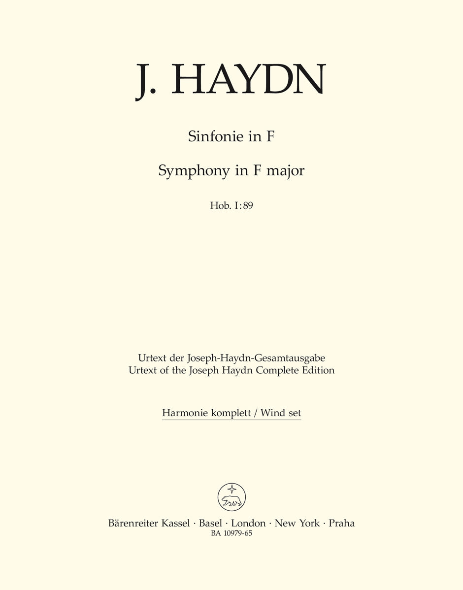 Haydn, Symphony No. 89 Wind Set (Barenreiter)