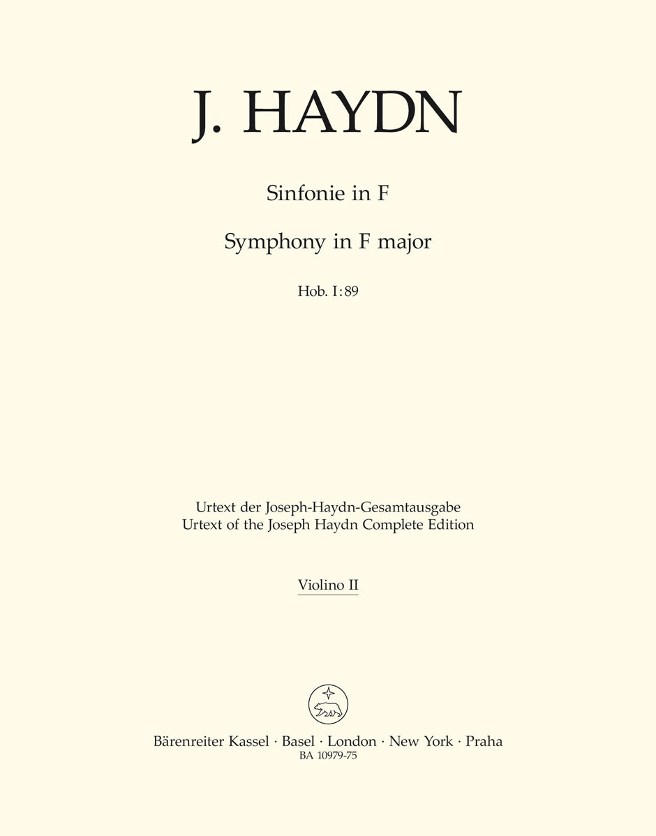 Haydn, Symphony No. 89 Violin II (Barenreiter)