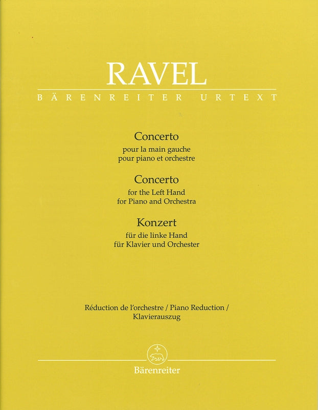 Ravel, Concerto for the LH (Red,Solo) (Barenreiter)