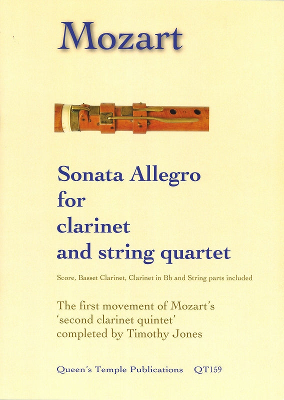 Mozart, Sonata Allegro (Cl,Str) (Queen's Temple Publications)