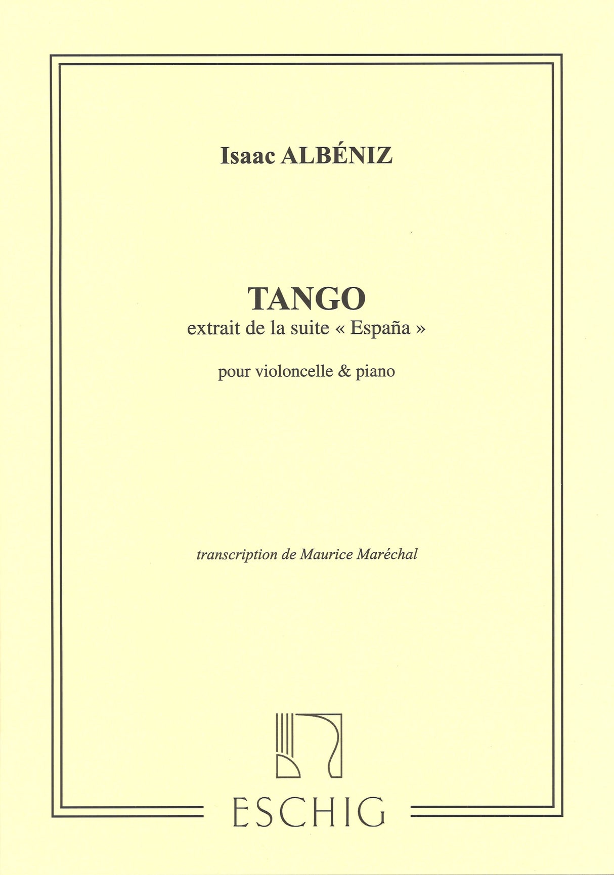 Albeniz, Tango extrait de 'Espana' (Eschig)