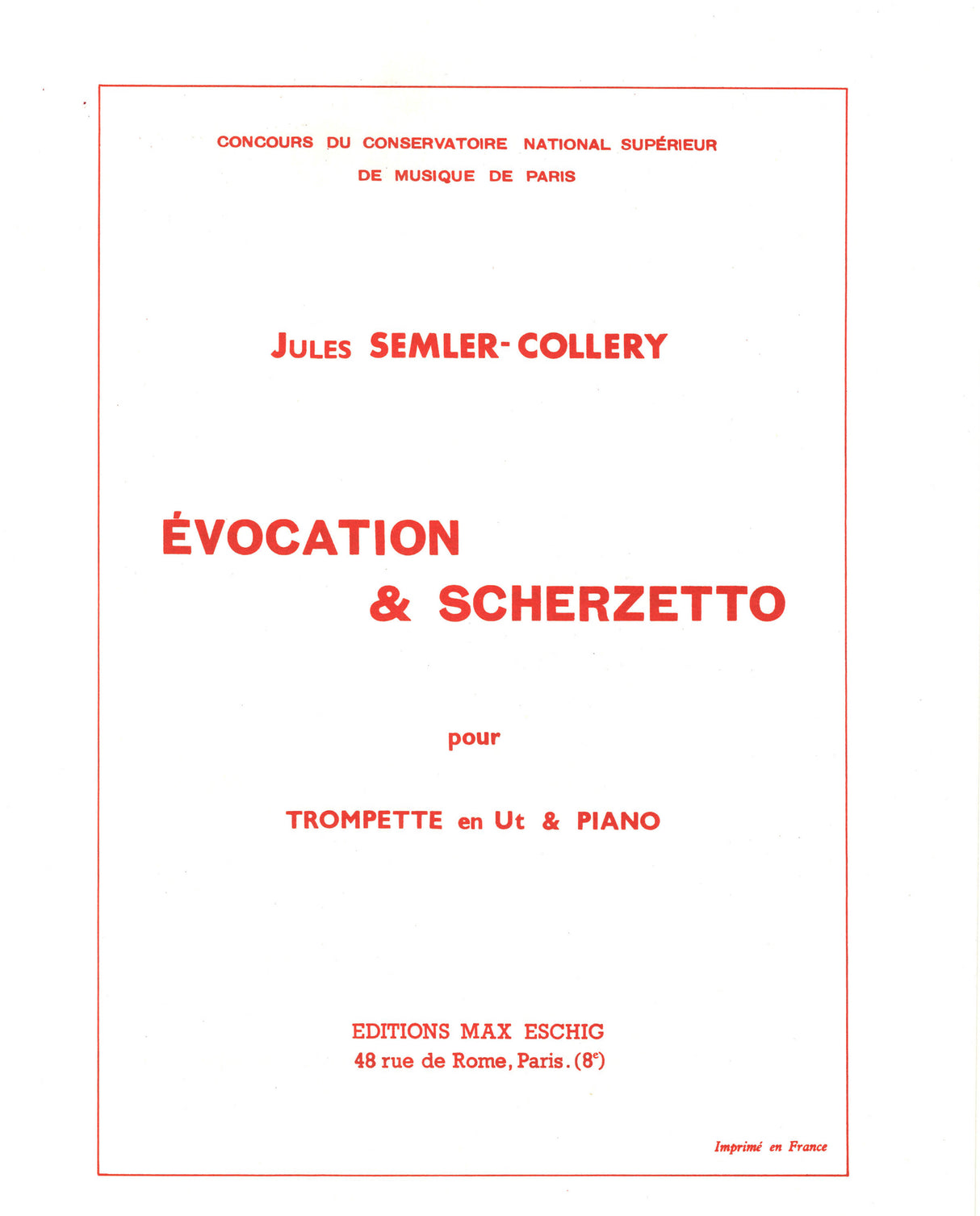 Semler-Collery, Evocation et Scherzetto (Eschig)