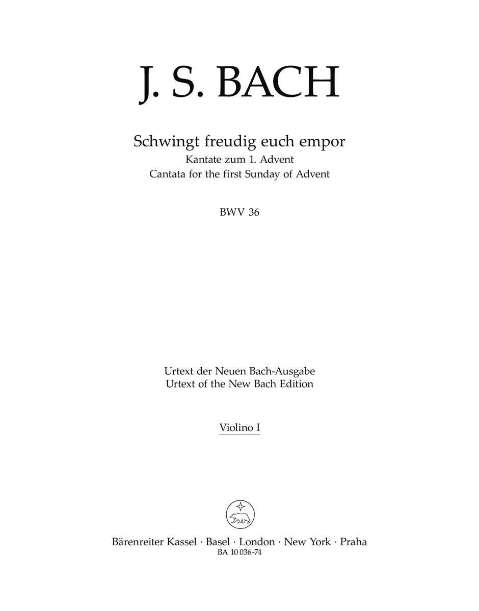 Bach, Kantate BWV 36 Violin I (Barenreiter)