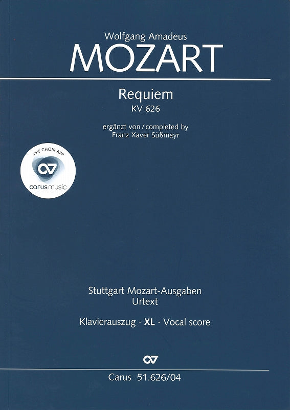 Mozart, Requiem (Sussmayr/Leisinger) XL (Carus)