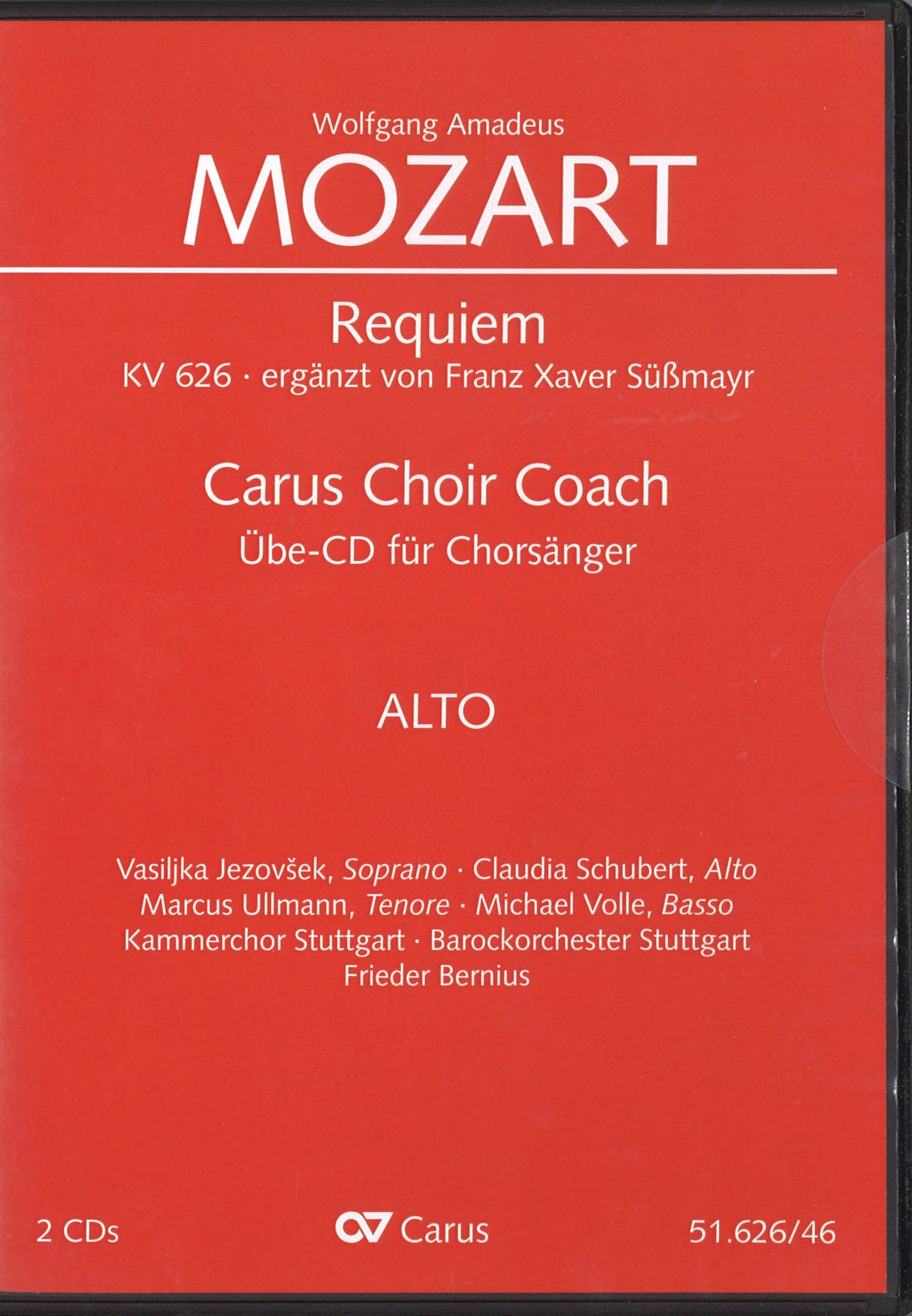 Mozart, Requiem: Lesson CD Alto (2CDs) (Carus)