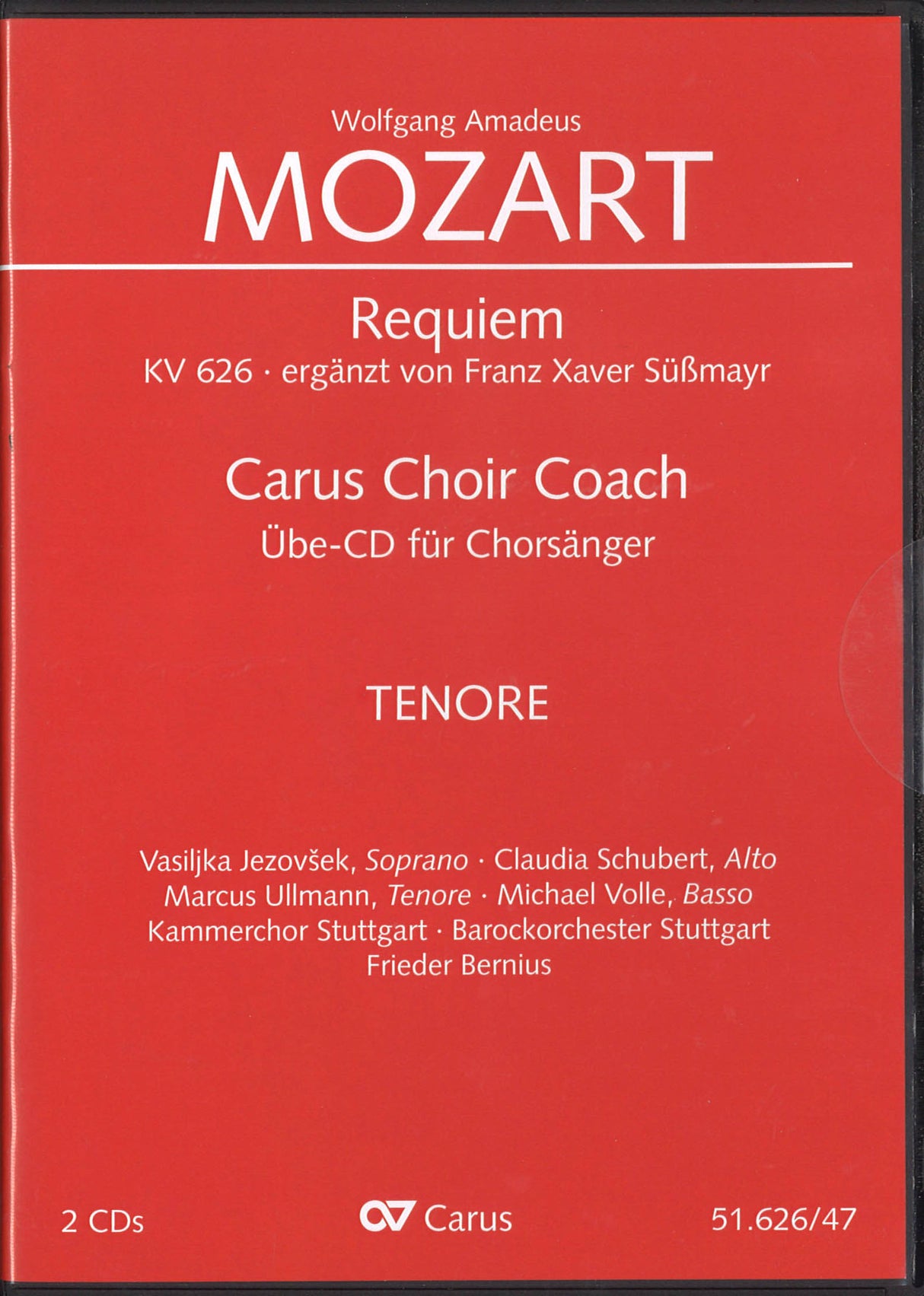 Mozart, Requiem: Lesson CD Tenore (2CDs) (Carus)