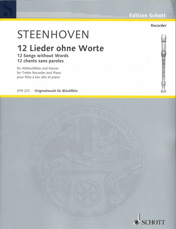 Steenhoven, 12 Lieder ohne Worte (Schott)