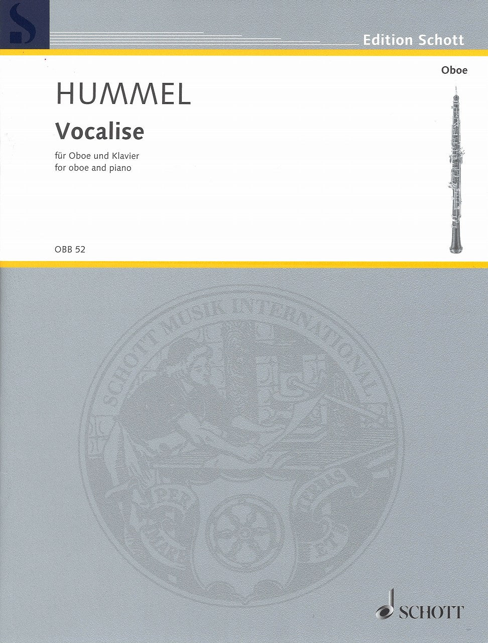 Hummel,B., Vocalise (1994) (Ob,Pf) (Schott)