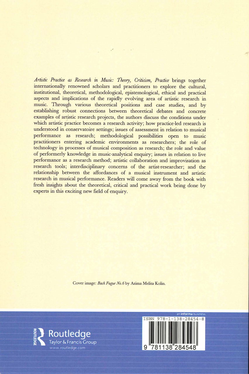 Dogantan-Dack, Artistic Practice as Rese (Routledge)