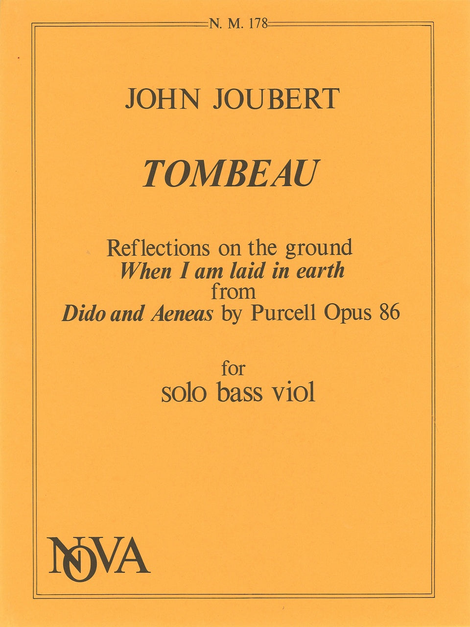 Joubert, Tombeau. Reflections on Purcell (Nova Music)